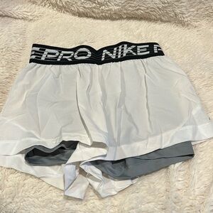 Nike 2-in-1 white shorts